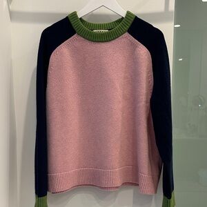 Boden Colorblock Marion Crew Neck Sweater - large